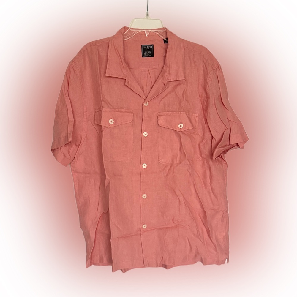 Todd Snyder X Baird McNutt Men’s Linen Panama Shirt Pink 100% Linen NWT